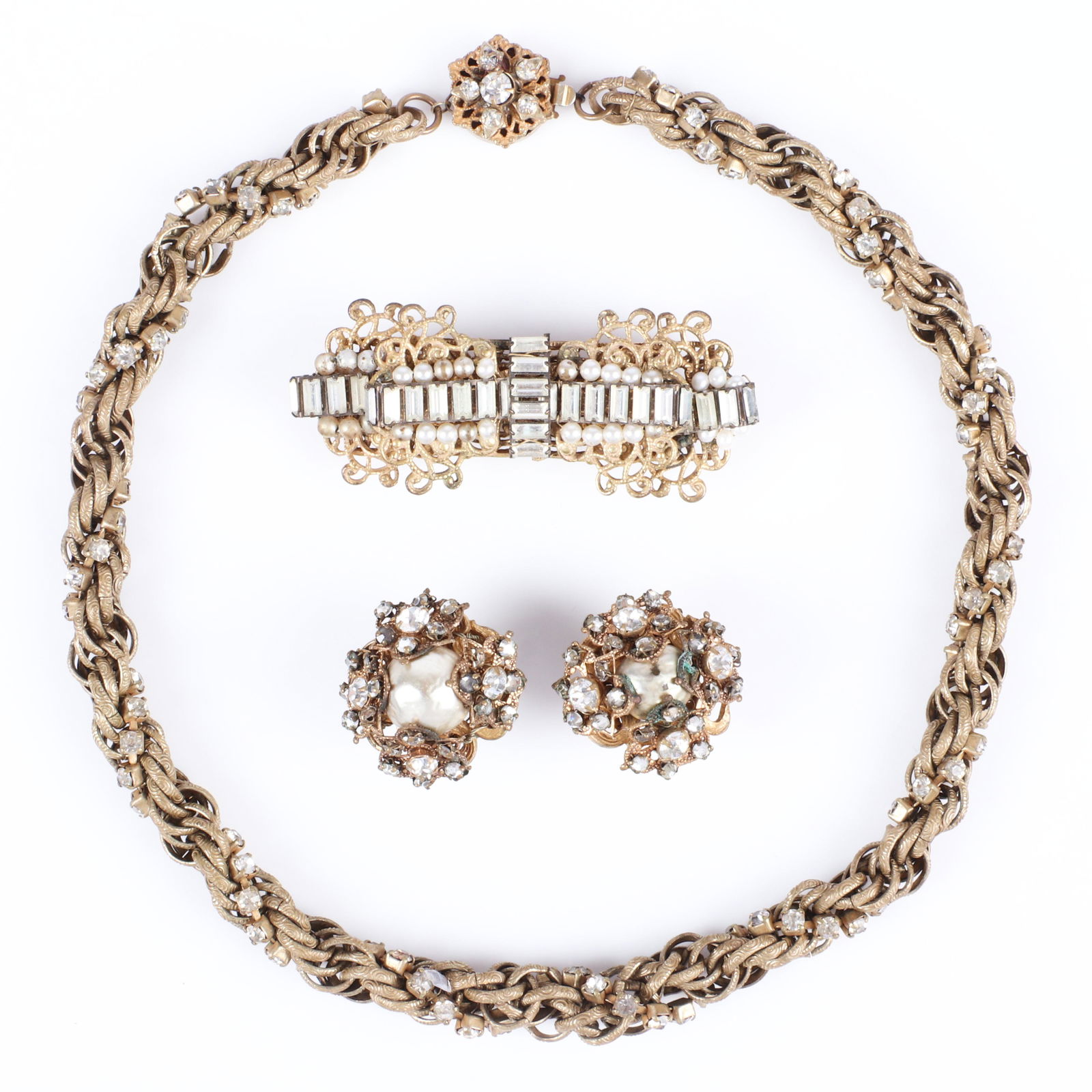 Miriam Haskell 3pc group: rope chain with twisted (1 of 4)