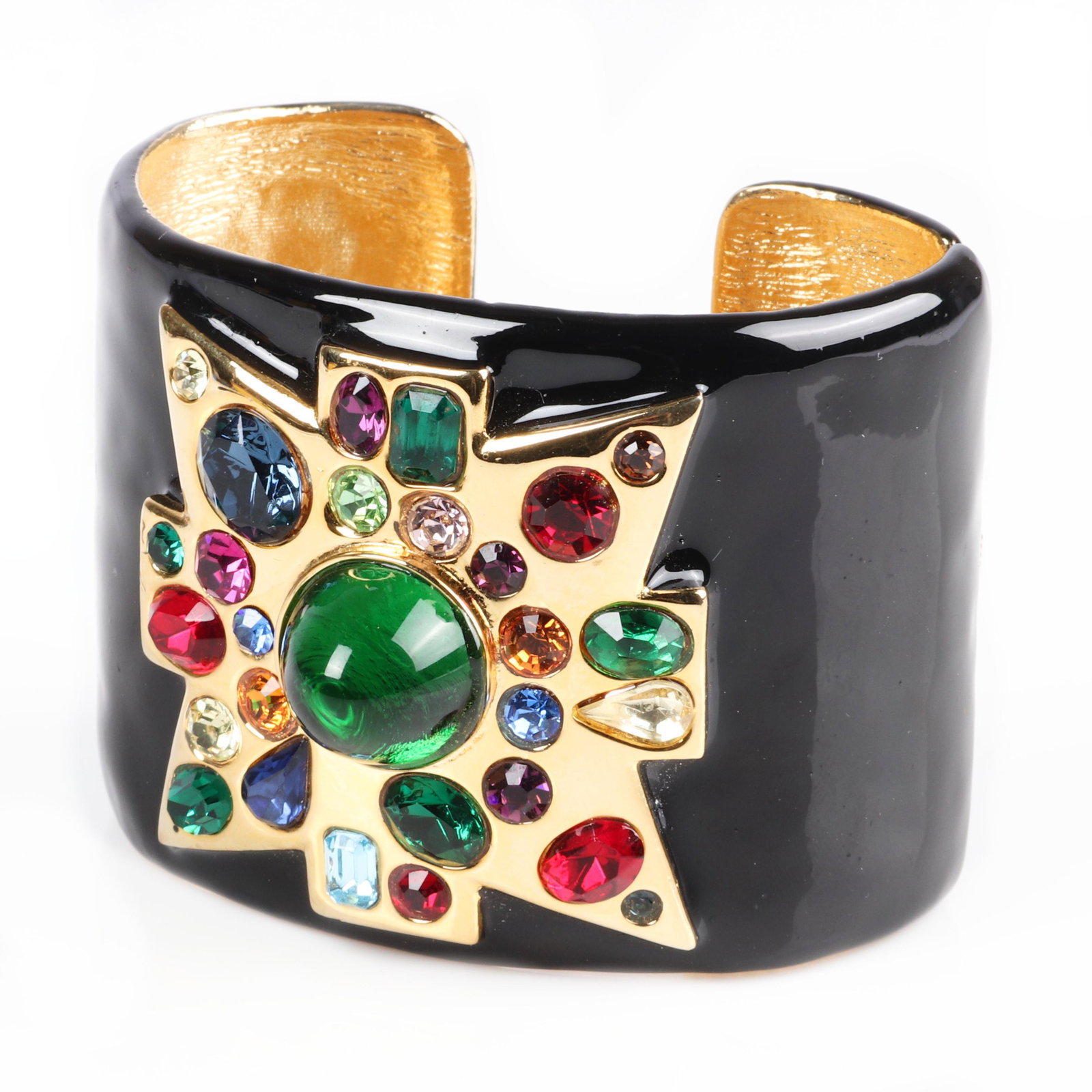 Kenneth Jay Lane KJL vintage 90's designer wide black (1 of 4)