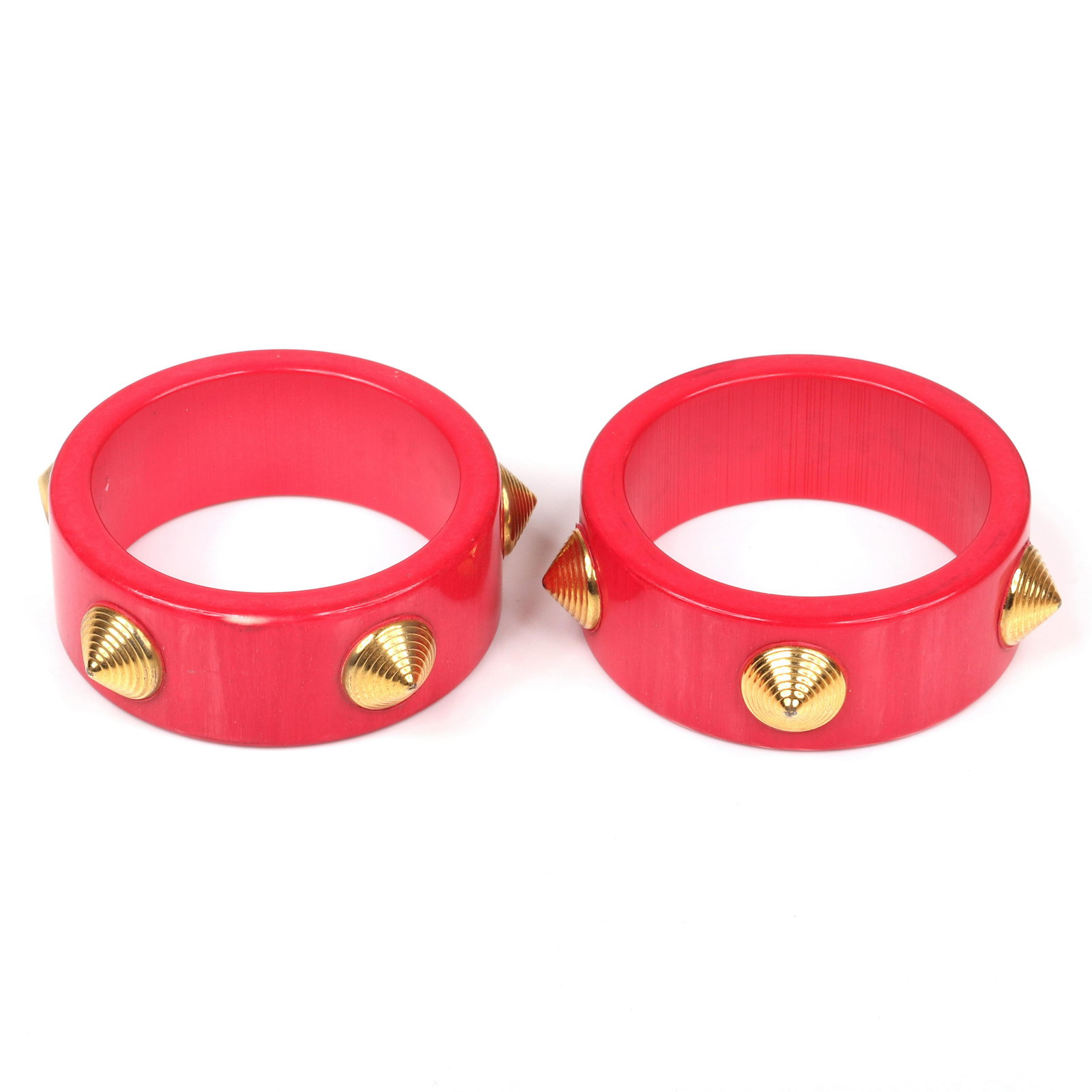 Vintage pair of red resin designer bangle bracelets (1 of 3)