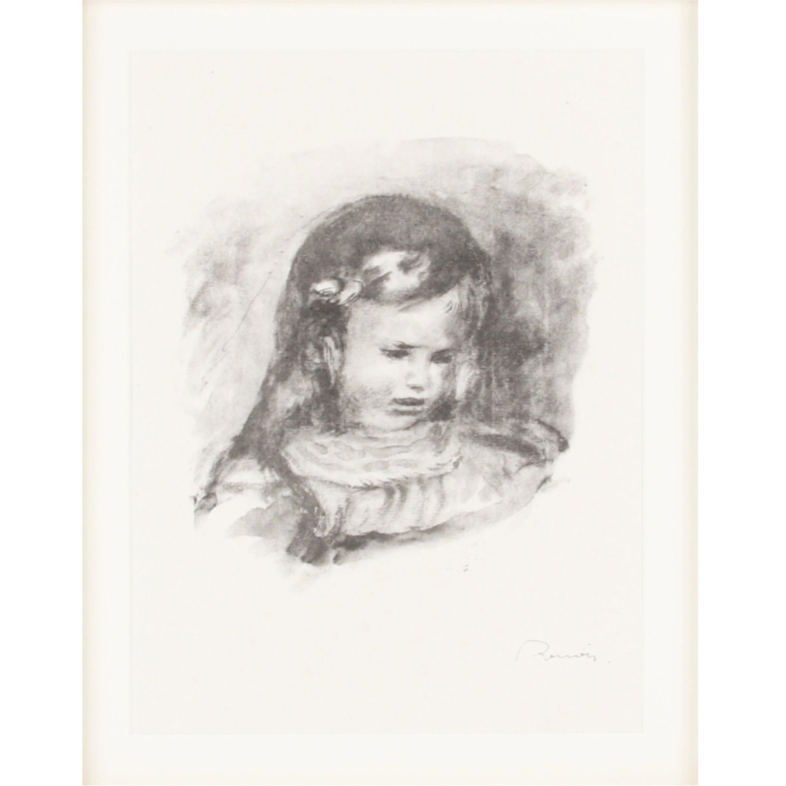 Pierre-August Renoir, France (1841 - 1919), Claude: Pierre-August Renoir France (1841 - 1919) Claude Renoir, la Tete Baisee, 1904 Lithograph on cream wove paper Delteil 29 Signed lower right with stamp signature From the edition of 950 examples. From "