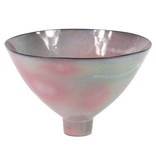 James Lovera, American (1920-2015), studio pottery: James Lovera American (1920-2015) studio pottery bowl blue, green, red glaze Incised signature. Provenance: From a private collector, Indianapolis. very slight abrasions / fleabites to underside of th