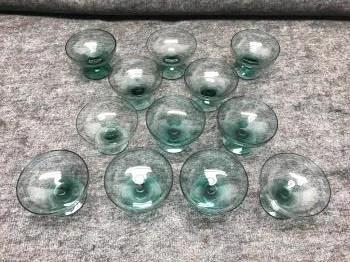 Russel Wright American Modern Set of Twelve Old: Russel Wright American Modern Set of Twelve Old Morgantown Seafoam 2 3/4” Sherbets 2 3/4"H