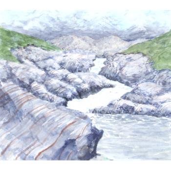 David Rosenthal American, Greenland Ice Cap watercolor (1 of 6)