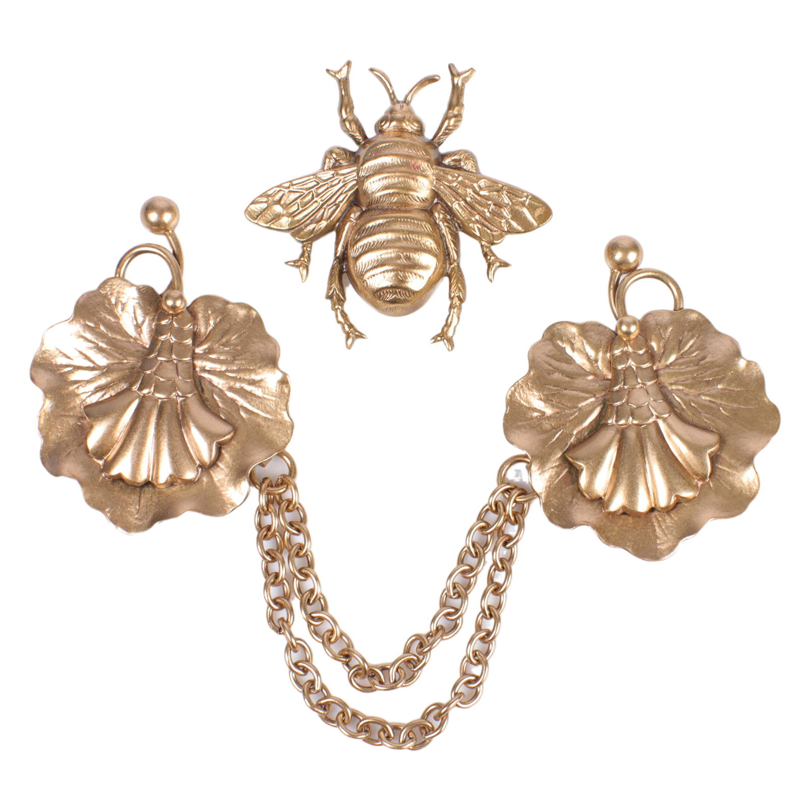 Joseff of Hollywood gold tone figural chatelain and bee (1 of 5)