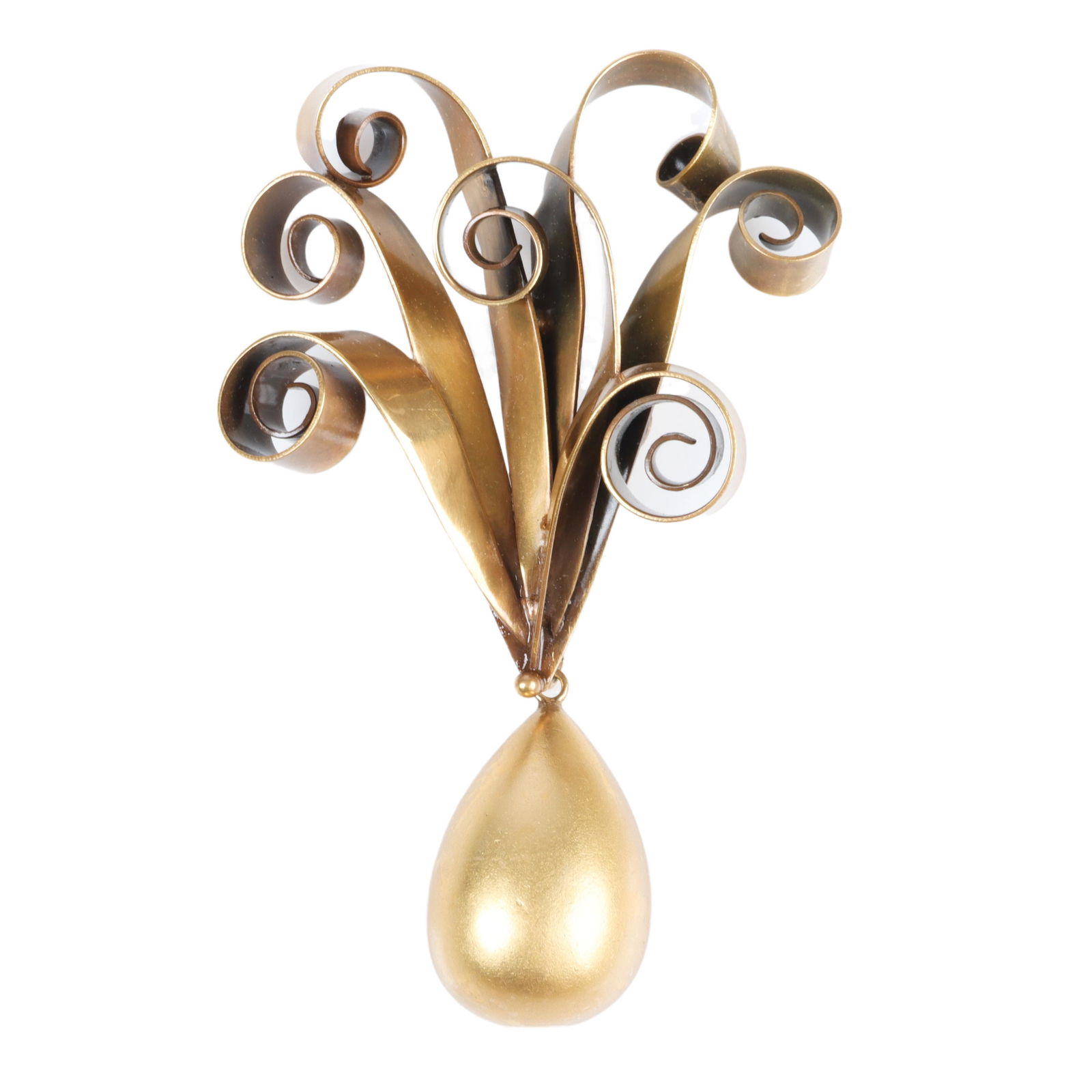 Joseff of Hollywood Book Piece brass ribbon brooch with (1 of 4)