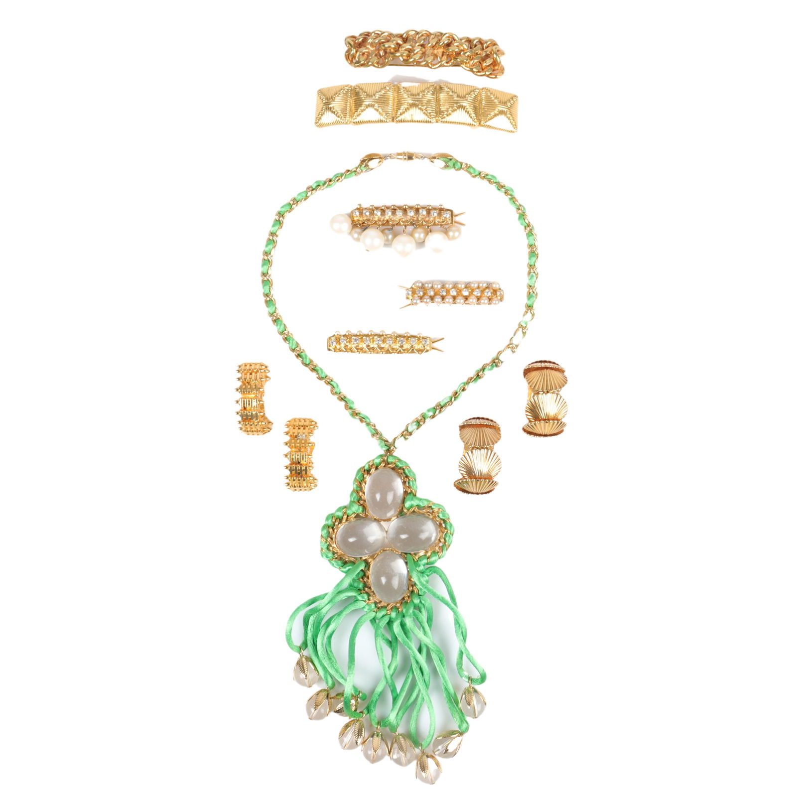 William DeLillo Designer Vintage Modern 8pc gold tone (1 of 9)