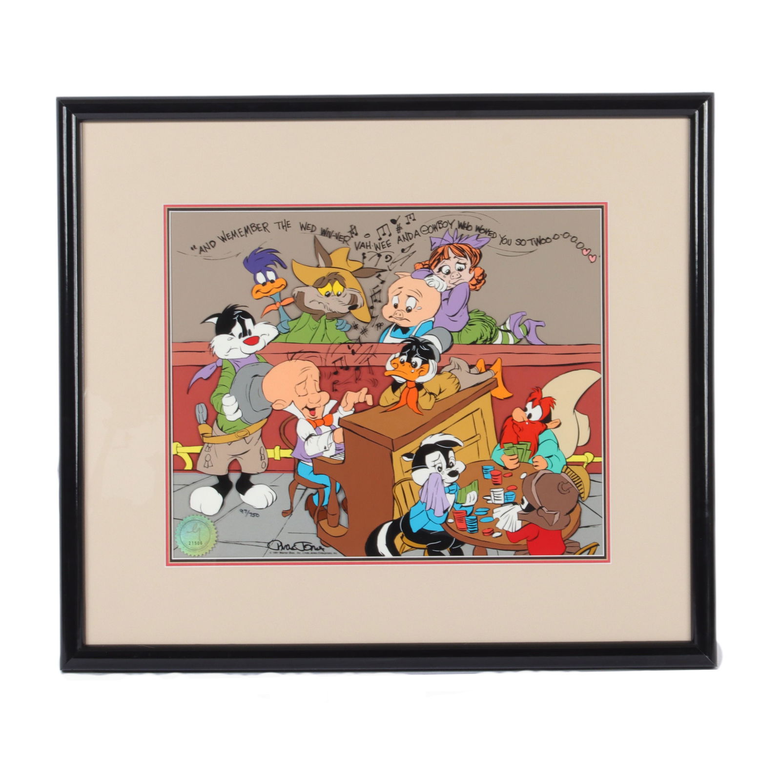 Chuck Jones Signed Wed Wiver Vahley Animation Cel (1 of 7)