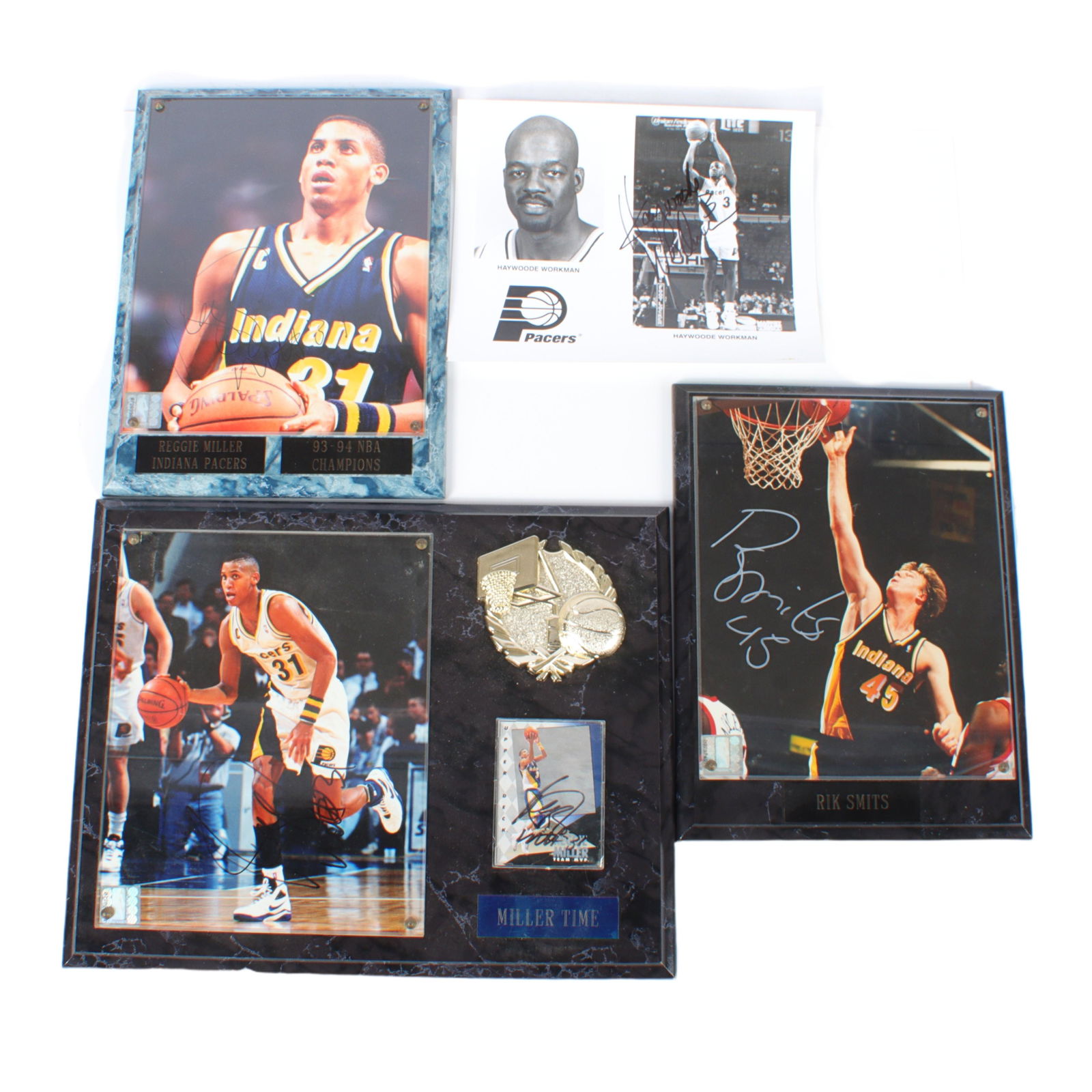 Lot of 5 Indiana Pacers Autographs w/ 3 Reggie Miller (1 of 5)