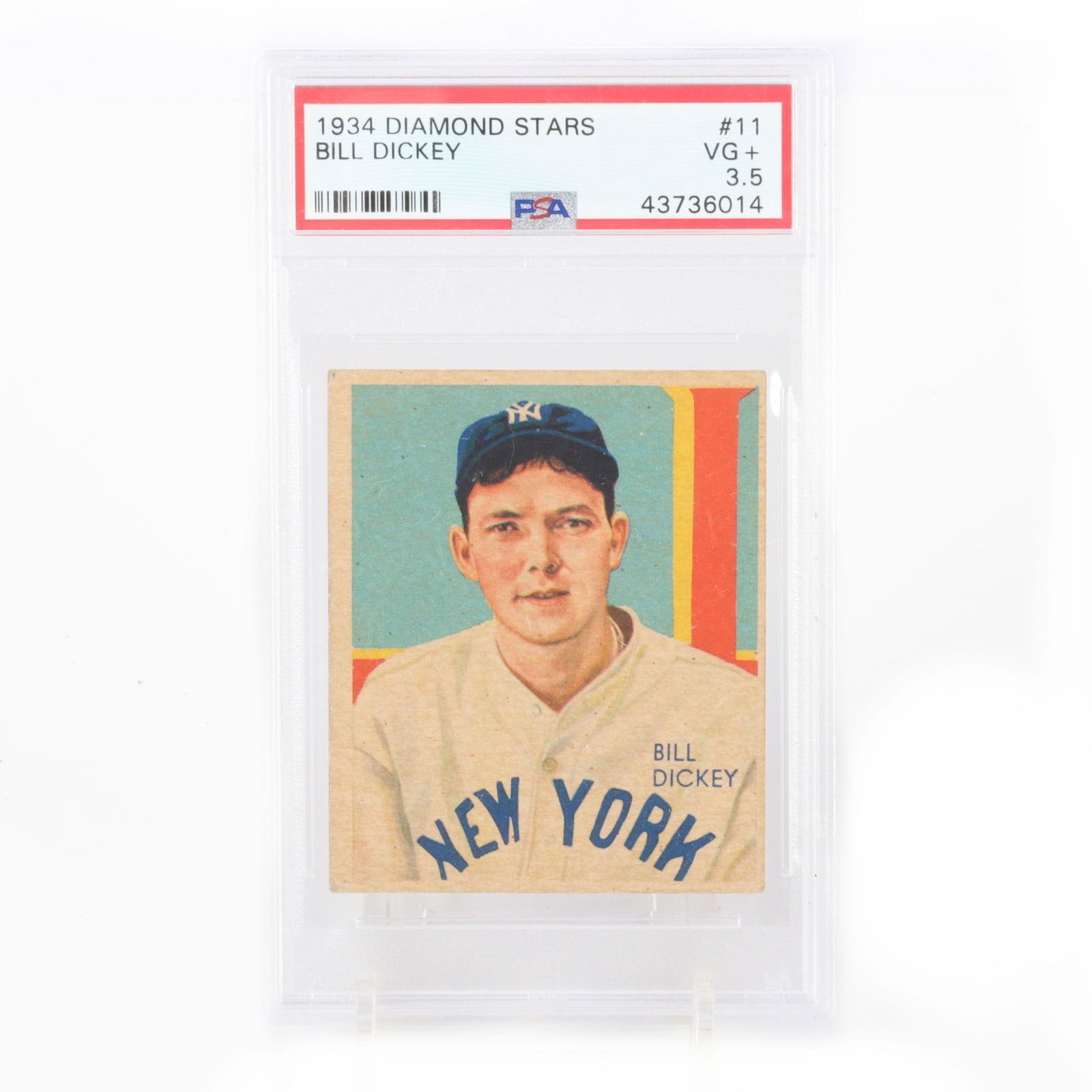 1934 Diamond Stars Bill Dickey Baseball Card #11 PSA (1 of 4)