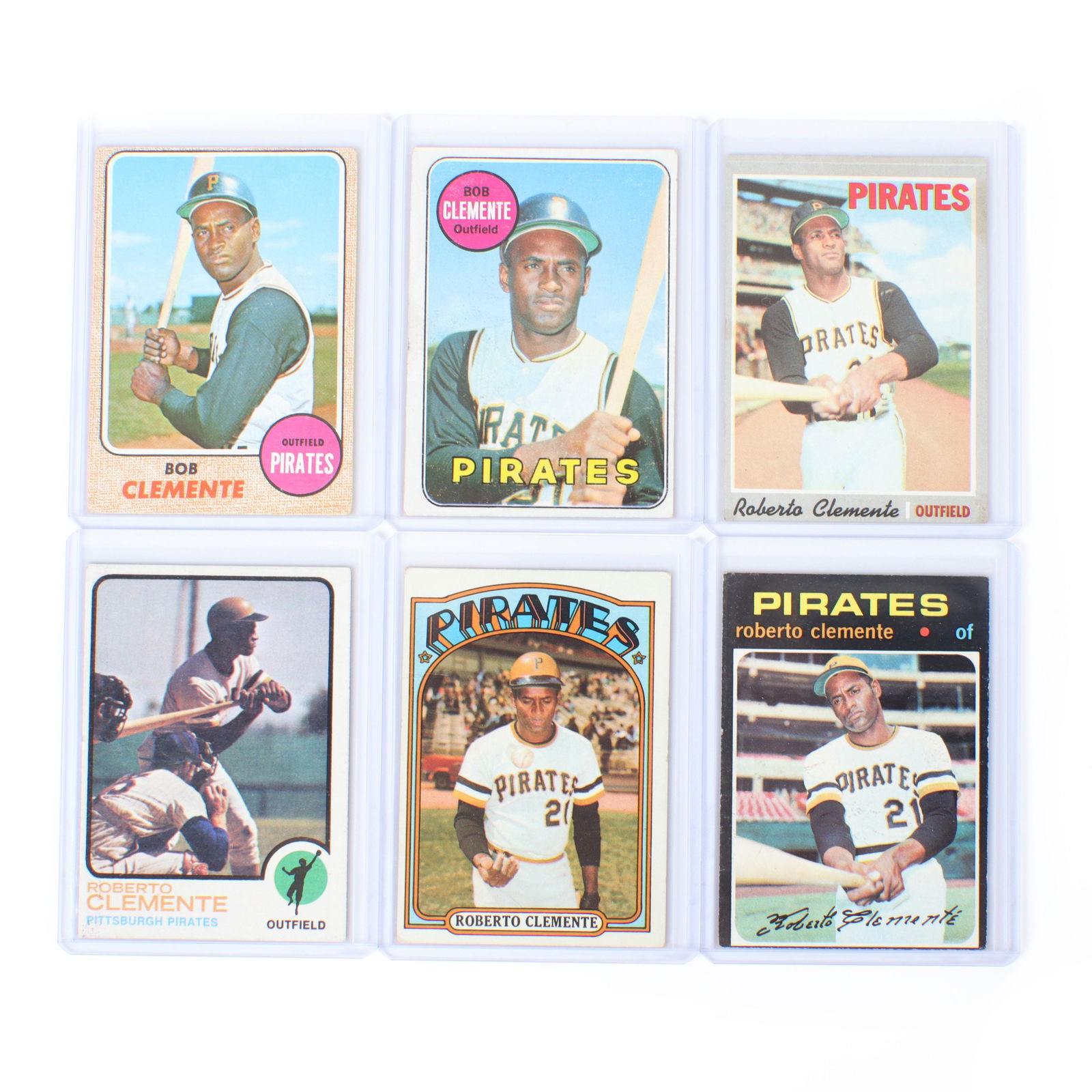 1968-1973 Topps Roberto Clemente Lot of (6) Cards VG to (1 of 4)