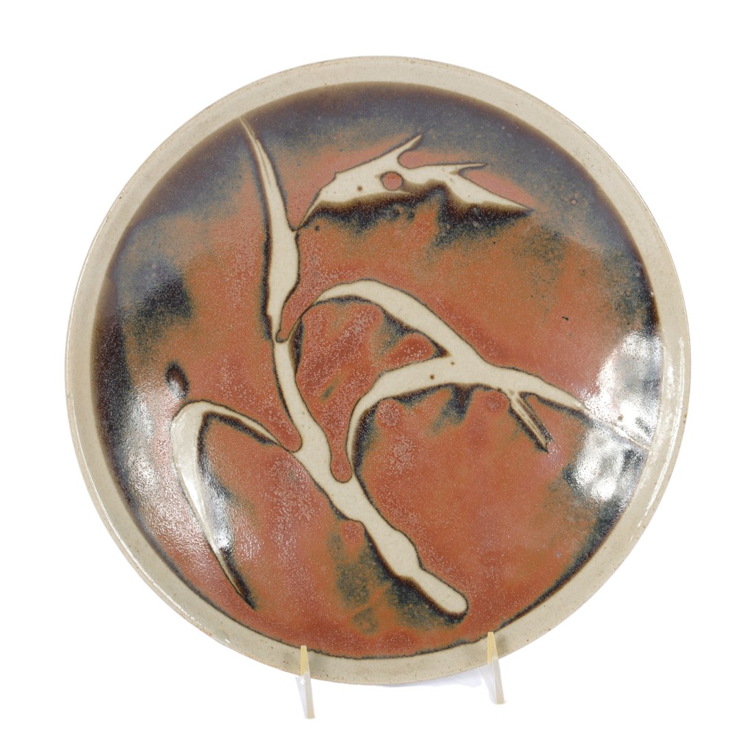 Japanese stoneware charger plate / bowl, 1960, wax (1 of 4)