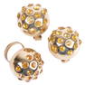 Napier Large gold tone domed dimensional bell earring and ring set 1 1/4"H x 1 1/4"Daim (earrings),