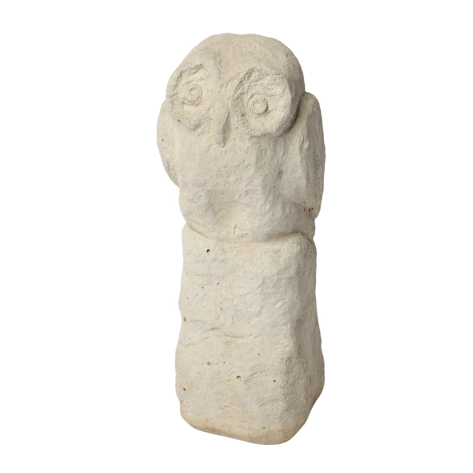 2002 Campania International cast stone Owl on perch garden statue. 17"H x 5"W x 5"D (1 of 5)