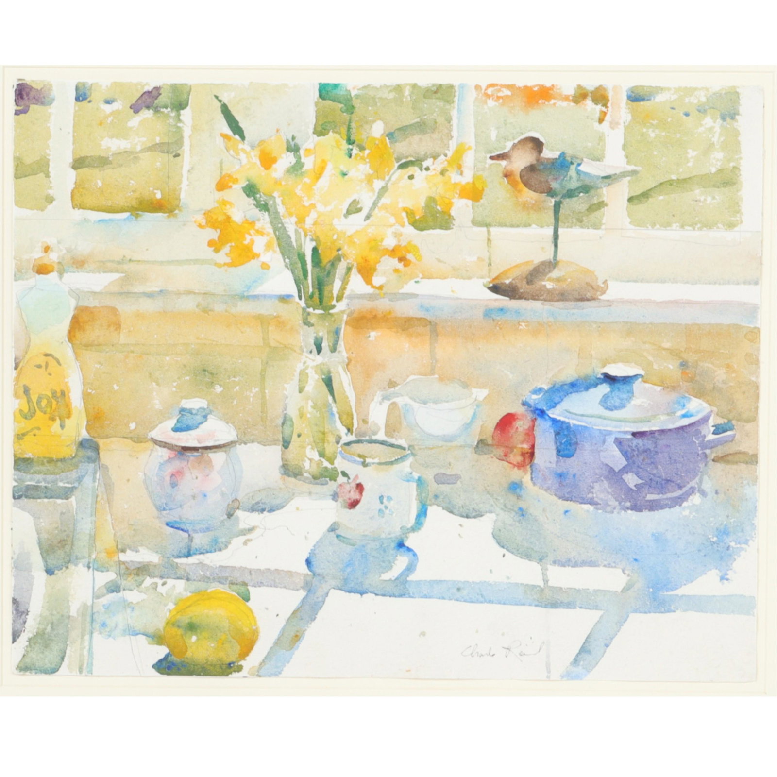 Charles Reid, American (1937 - 2019), Kitchen in Sunshine, watercolor, 15 1/2"H x 19 1/2"W (sight), (1 of 8)