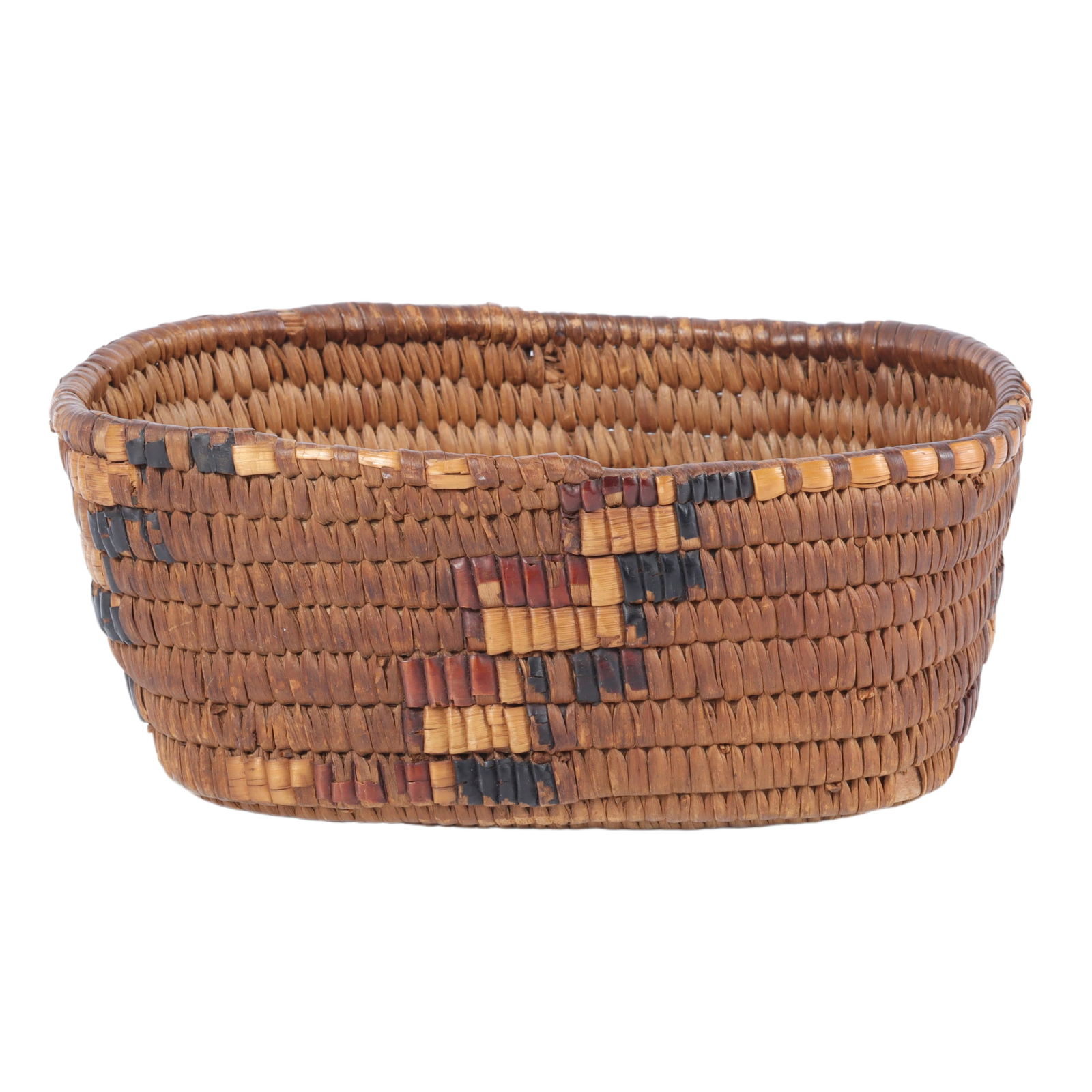 Small Salish imbricated trinket basket ca. 1930s. 7 1/2"W x 5 1/4"Deep (1 of 6)