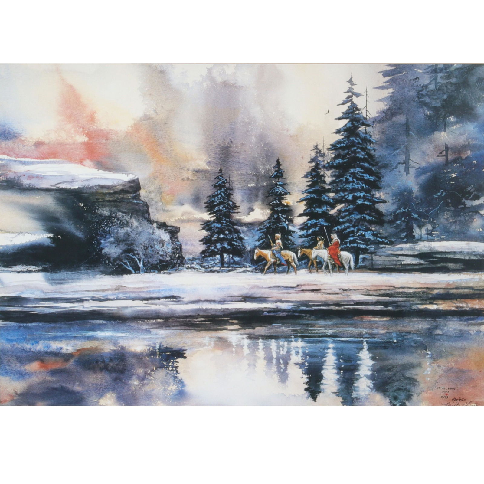 Milton Lewis, Colorado (b. 1940), Heart of the Hunting Ground, 420/950, lithograph, 19 1/2"H x 27 (1 of 7)