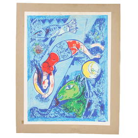 Marc Chagall, New York (1887 - 1985), 'The Blue Circus' (Le Cirque Bleu) 1967, lithograph in colors, (1 of 6)