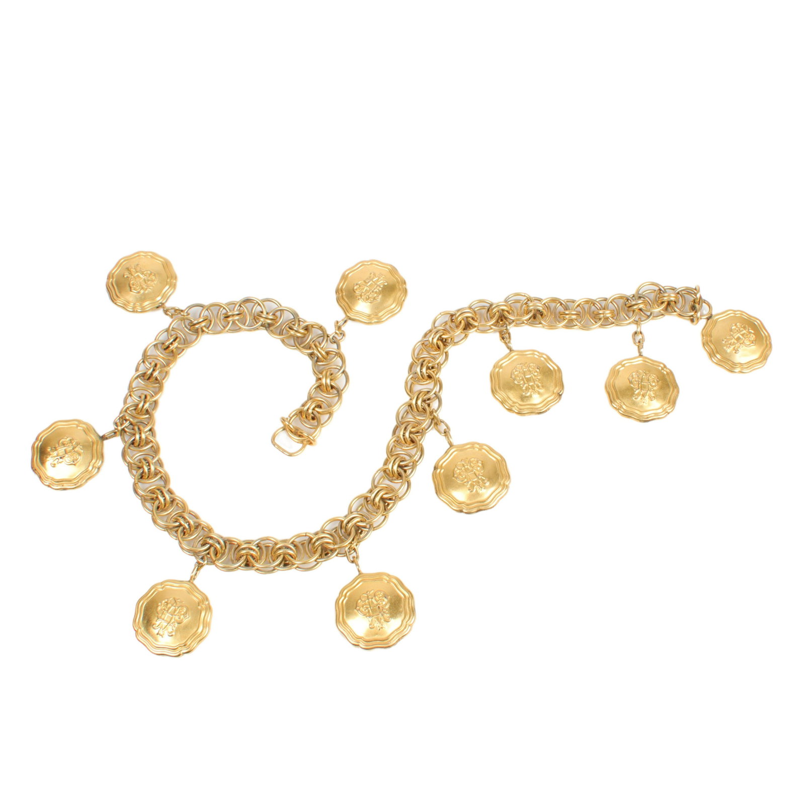 RARE Emilio Pucci 1960's oversized belt / necklace with large medallion dangles. 31"L: RARE Emilio Pucci 1960's oversized belt / necklace with large medallion dangles. 31"L