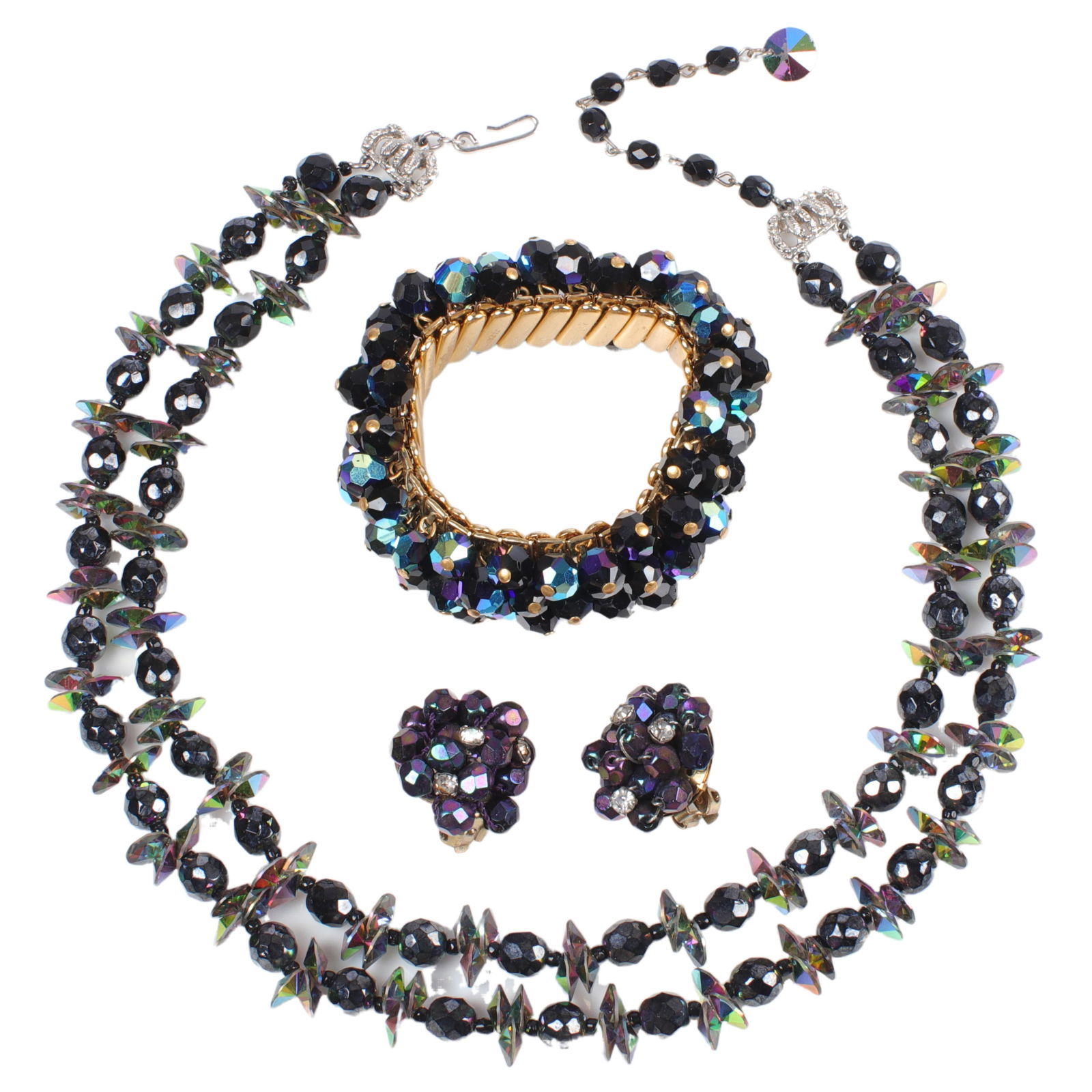 Hobe iridescent purple 3pc jewelry group: adjustable to 19"L (necklace) (1 of 3)