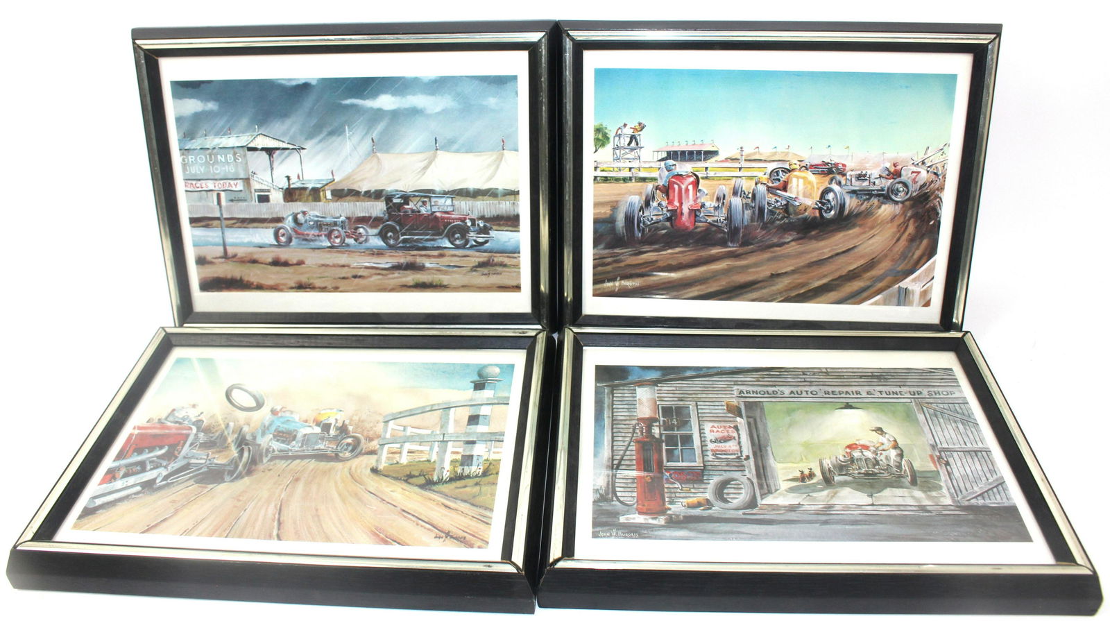 Lot of 8 Framed John Burgess Racing Lithographs: Lot of 8 Framed John Burgess Racing Lithographs Lot of 8 Framed John Burgess Racing Lithographs, each of the pieces measure aprox 13x11.