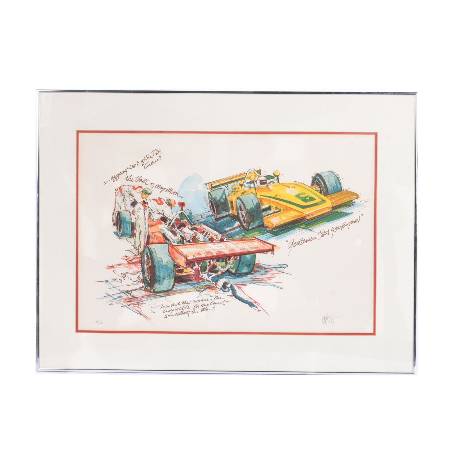 Gentleman Start Your Engines LE Lithograph 27 1/4"H x 38"W (frame) (1 of 11)