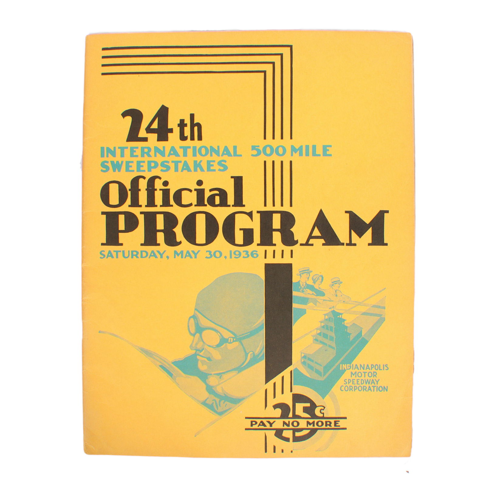 1936 Indianapolis 500 Program 11"H x 8 1/2"W (1 of 3)