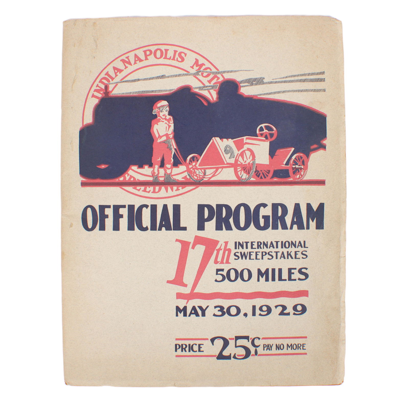 1929 Indianapolis 500 Race Program 11"H x 8 1/2"W (1 of 3)
