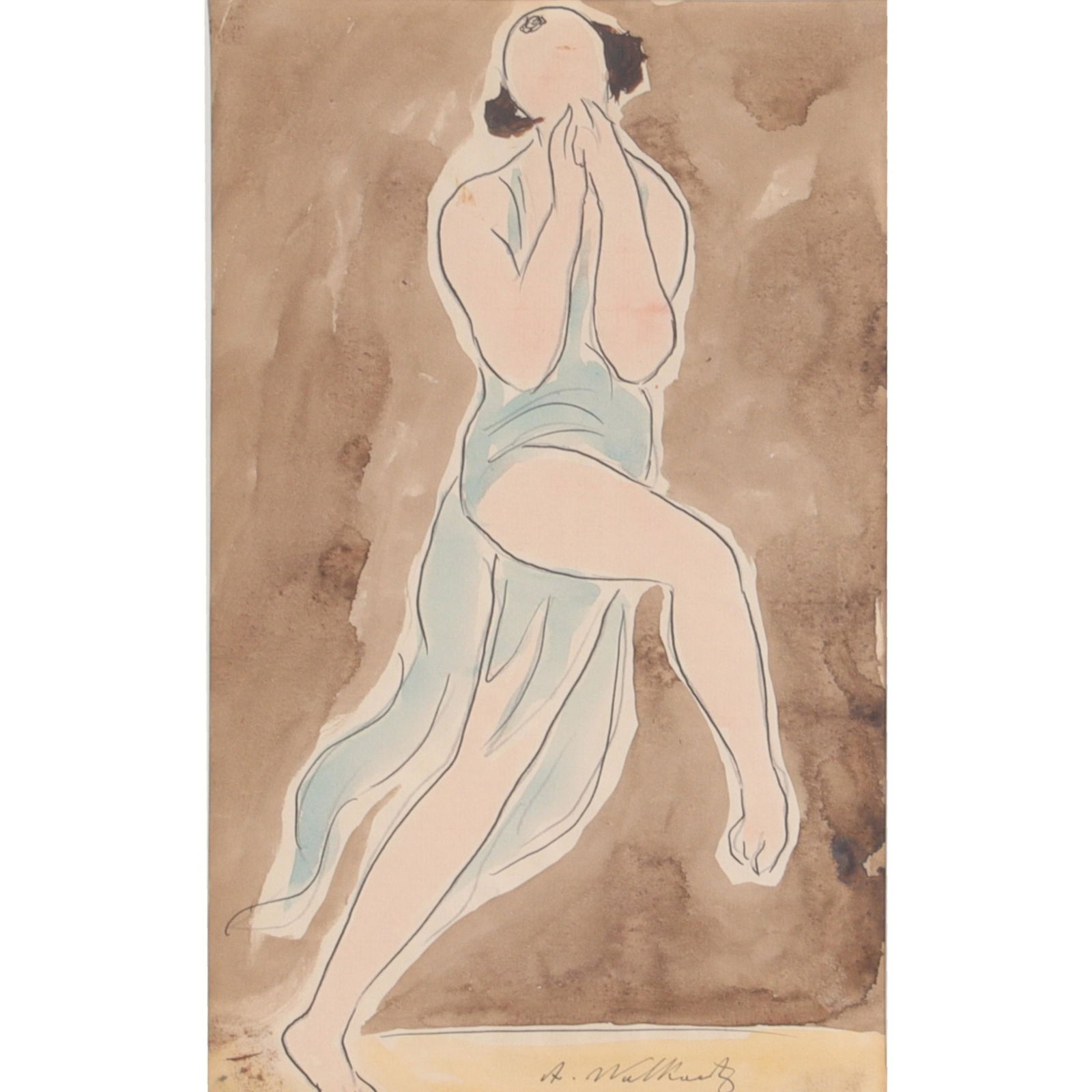 Abraham Walkowitz, New York / Russian Federation. (1878 - 1965), Isadora Duncan, watercolor, ink, (1 of 7)
