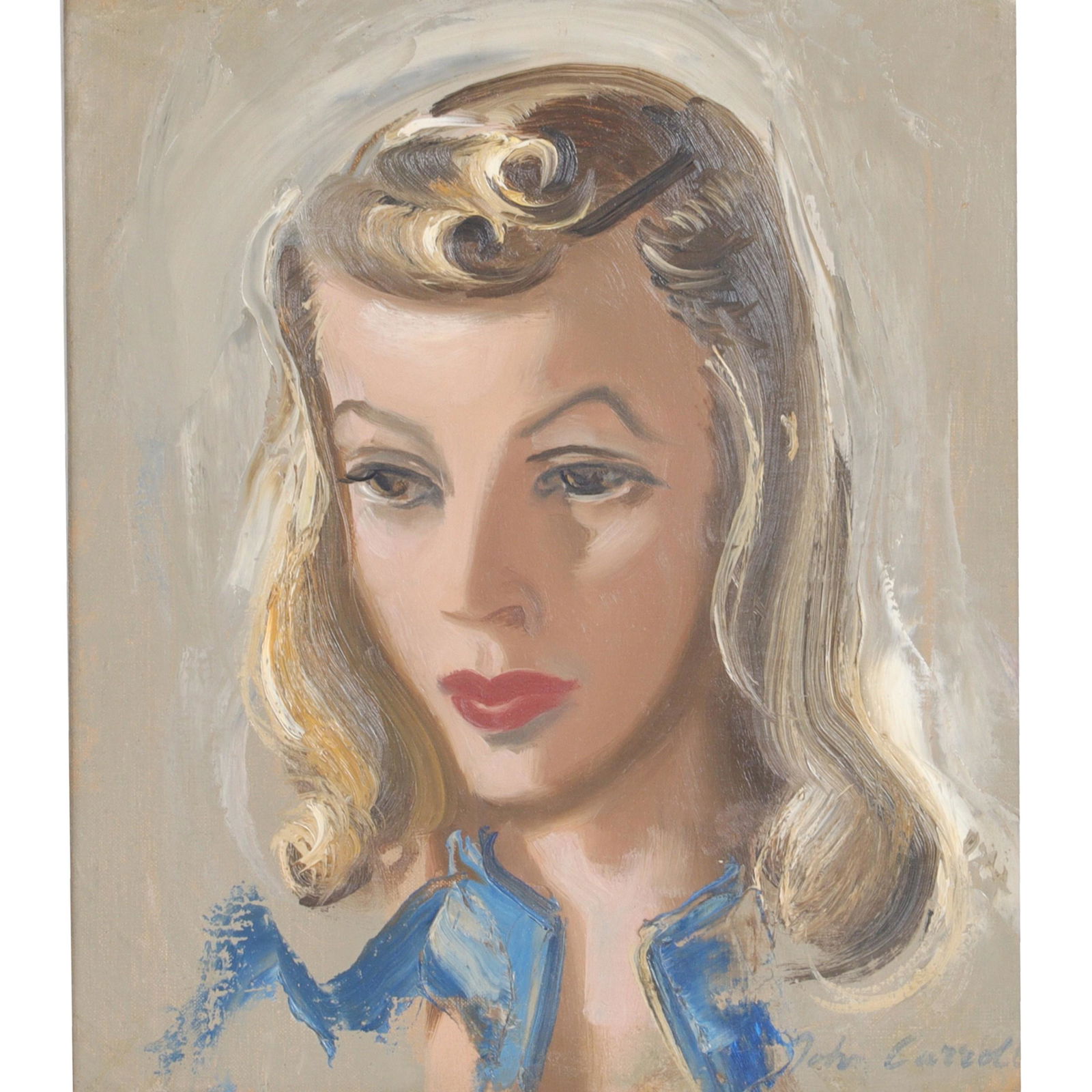 John Carroll, American (1892-1959), Portrait of Carole Lombard, 1940, oil on canvas, 15 1/2"H x 13 (1 of 7)