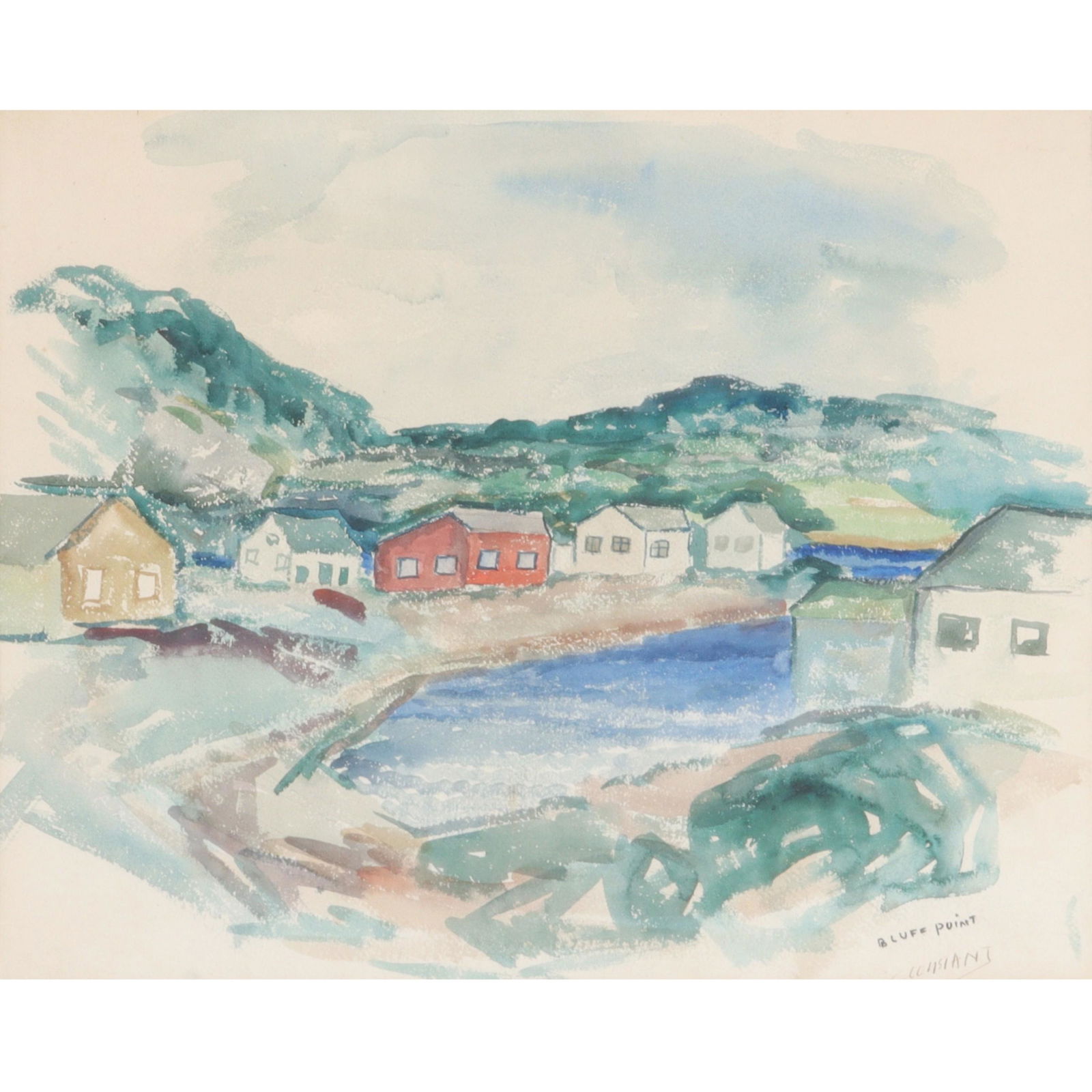 George Constant, New York (1892 - 1978), Bluff Point Groton, CT, watercolor on paper, 18 1/4"H x (1 of 9)