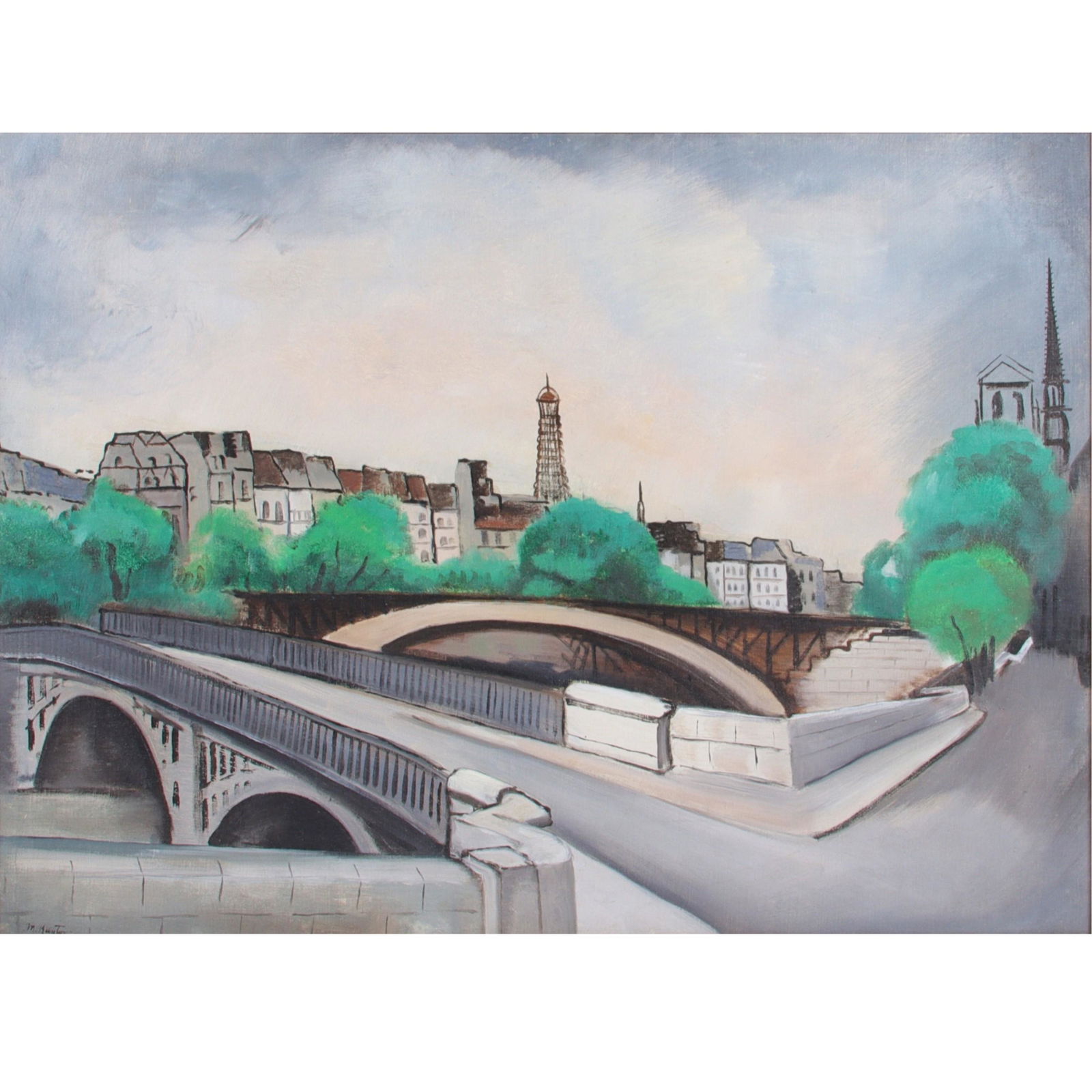 Morris Kantor, New York (1896 - 1974), Paris from the Ile St. Louis, 1927 (view of Eifel Tower), oil (1 of 9)