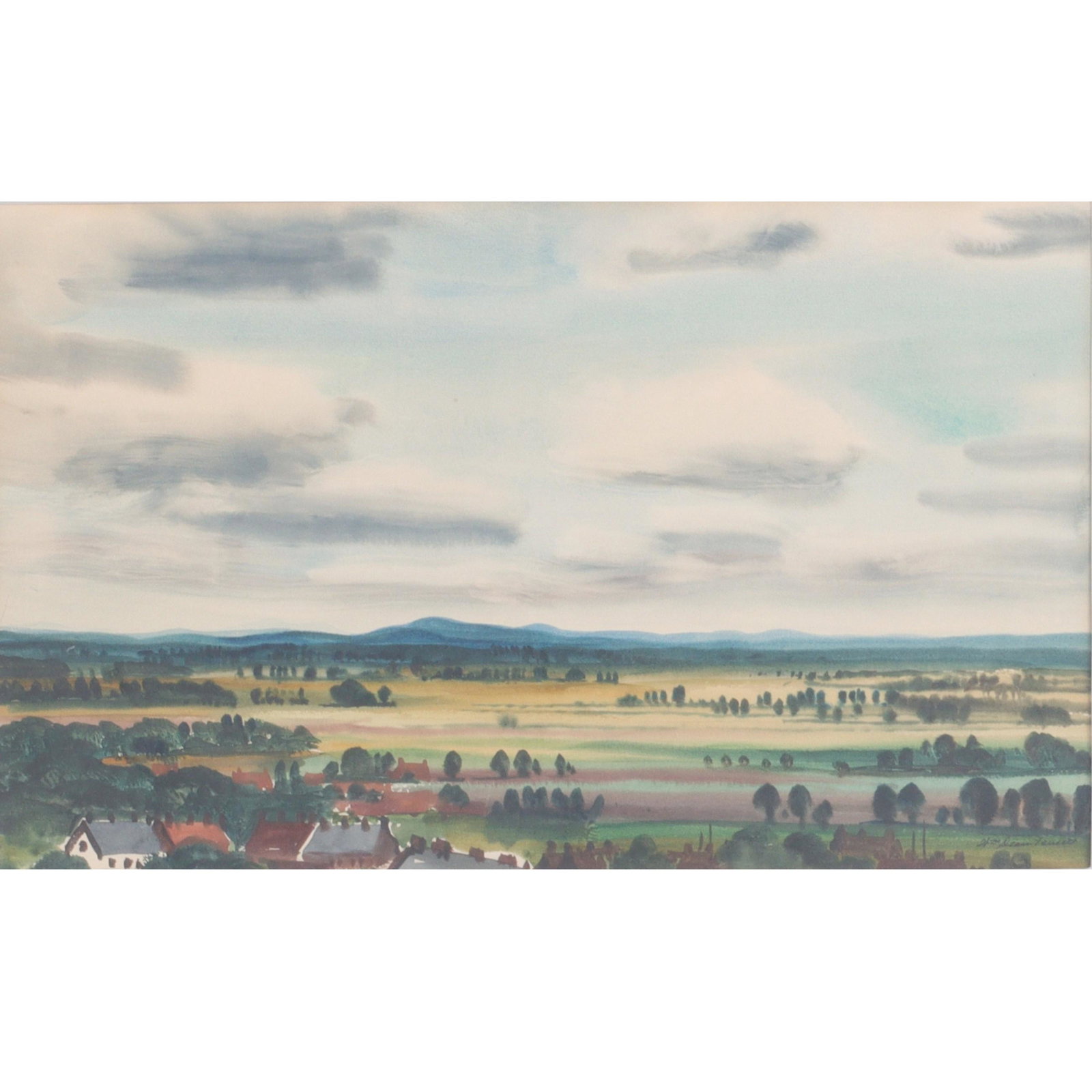 William Dean Fausett, California, New York, Vermont (1913 - 1998), untitled landscape, watercolor on: William Dean Fausett California, New York, Vermont (1913 - 1998) untitled landscape watercolor on paper signed lower right. Biography from the Archives of askART: Vermont painter, Dean Fausett (Willia