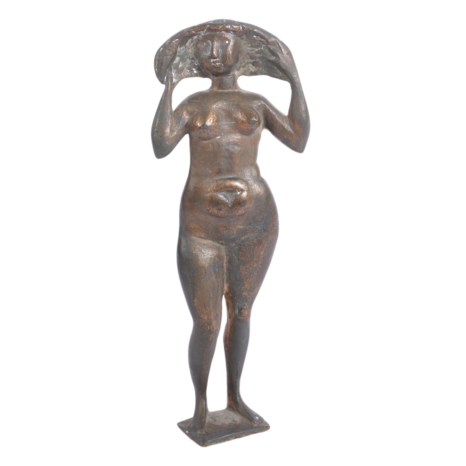 Milton Hebald, New York, California (1917 - 2015), Female Nude Figure, bronze, 9"H x 3"W x 1"D: Milton Hebald New York, California (1917 - 2015) Female Nude Figure bronze signed to side of base. Biography from the Archives of askART: A sculptor working primarily in bronze but also in plaster, te