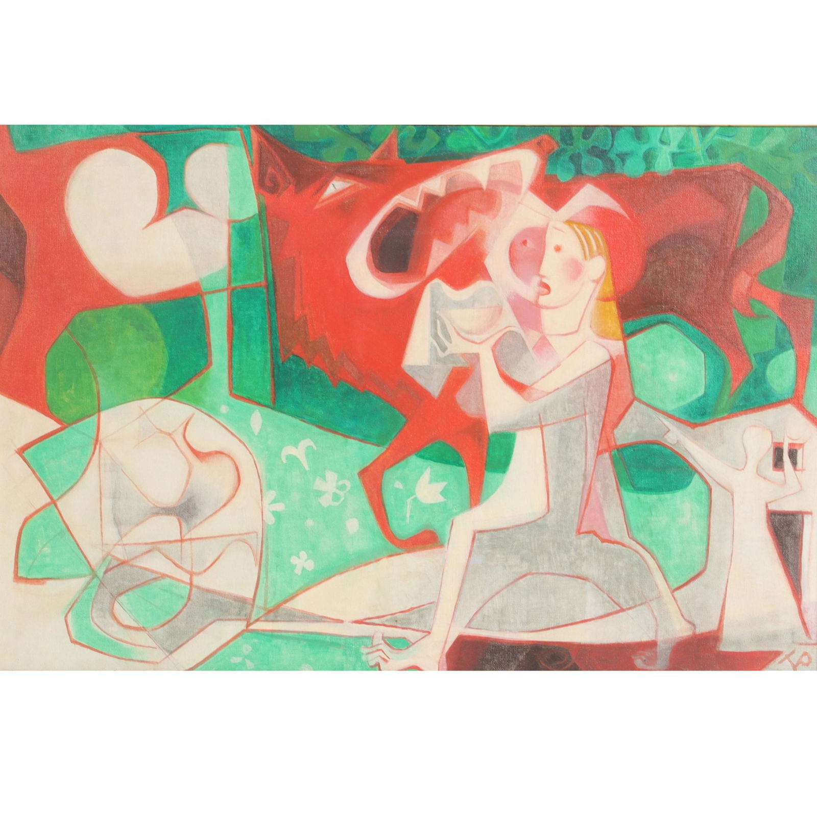 Toma Sanchez, Florida / Cuba (b.1948), Little Red Riding Hood, oil on canvas, 23 3/4"H x 35 3/4"W (1 of 10)