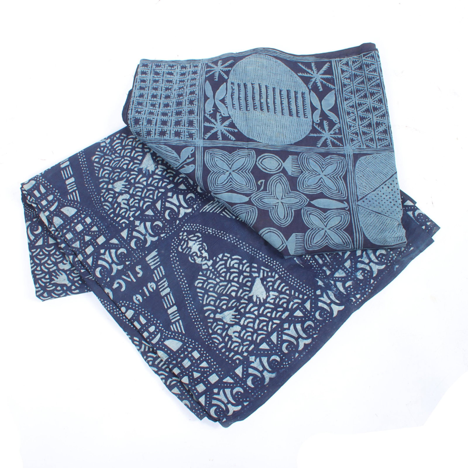 Two vintage textiles: Indonesian Batik and African. 78" x 32" (1 of 9)