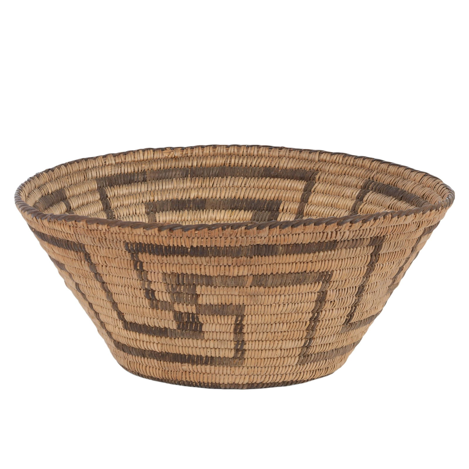 Southwest Pima Native American Indian coil basket bowl 4 1/2"H x 10 1/4"Diam. (1 of 4)