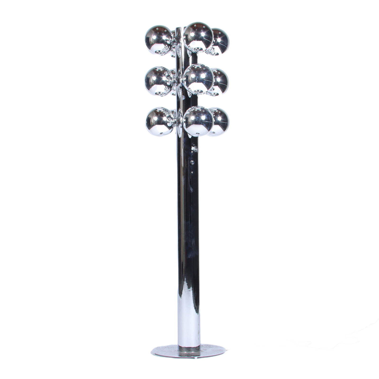 Robert Sonneman? Kovacs? 1970s modern chrome ball globe molecule floor lamp. 52 3/4"H x 15"Diam. (1 of 10)