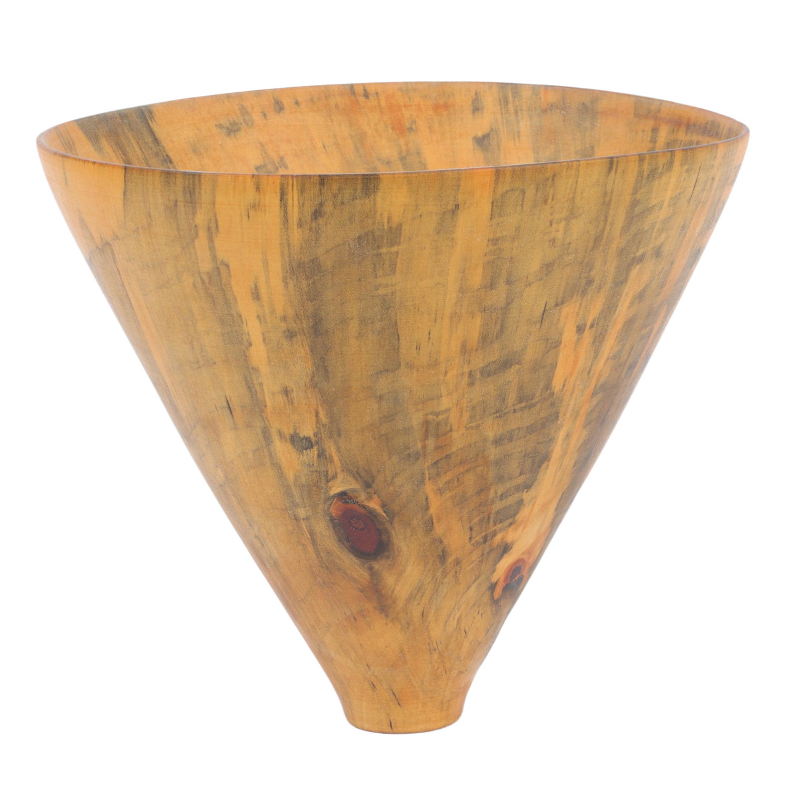 Ron Kent, American / Hawaii (b.1931), turned Norfolk Island pine, studio artisan bowl, 8 3/8"H x 9: Ron Kent American / Hawaii (b.1931) turned Norfolk Island pine studio artisan bowl signed under base. 8 3/8"H x 9 5/8"Diam.