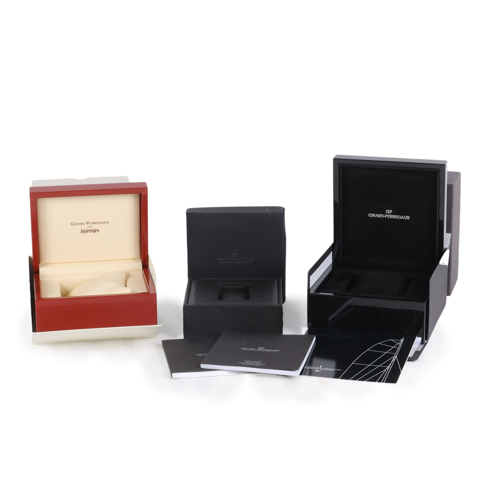 Three Girard Perregaux empty watch boxes: including America's Cup and Ferrari 4"H x 8"W x 8"D (1 of 11)