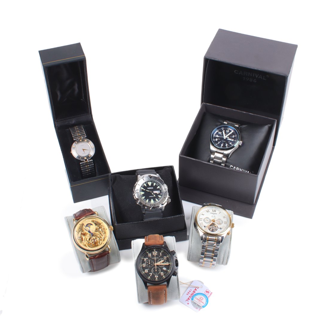 Six men's watches: Lasalle, Carnival, Forsinning, Kinued, Norsk . (1 of 4)