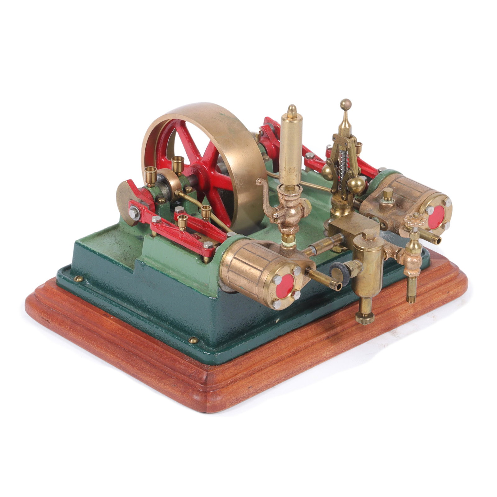 Model hand built steam engine with live stationary twin piston drum engine 6"H x 7 3/4"W x 7 1/2"D (1 of 7)