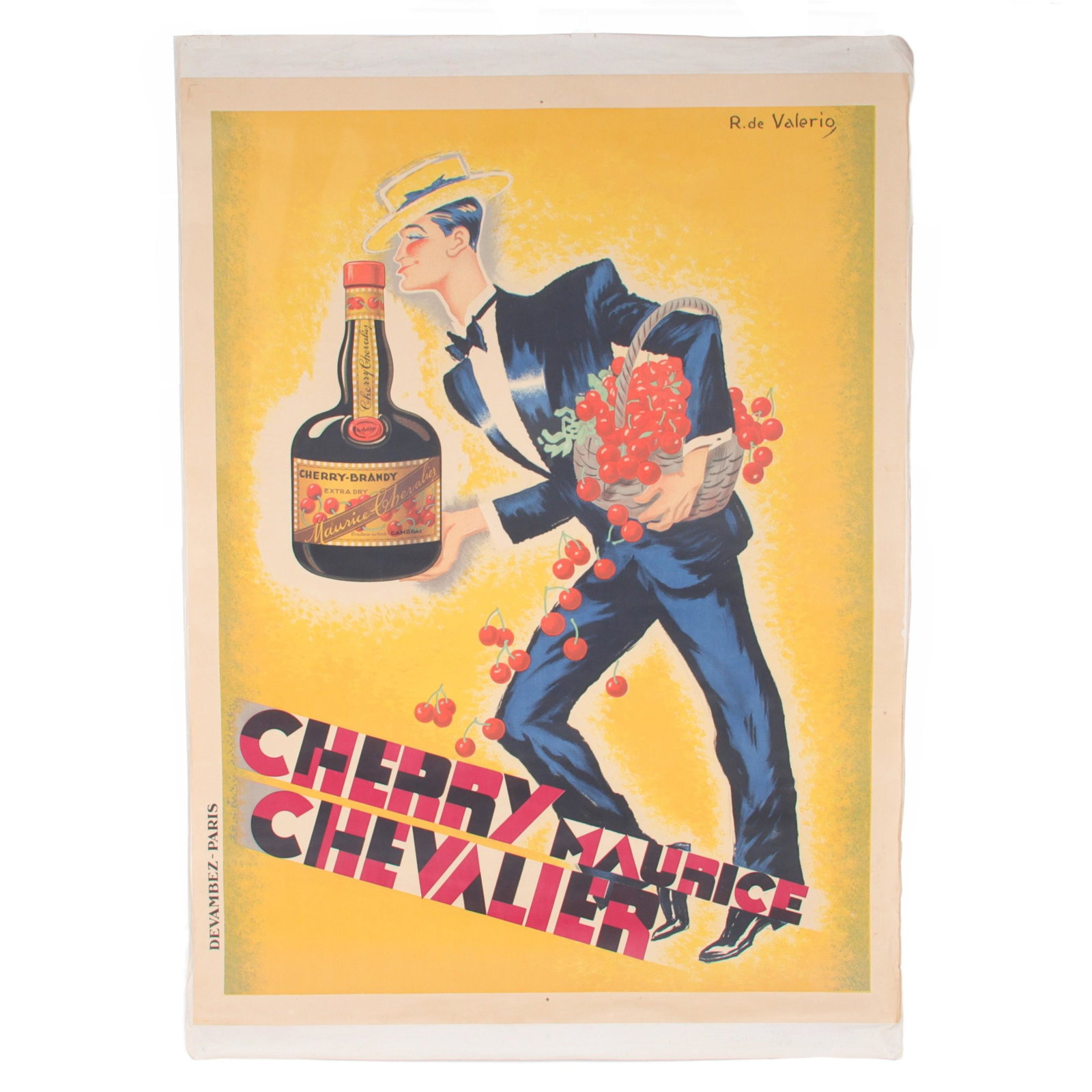 Roger de Valerio (1886-1951) designed this "Cherry" (Brandy) advertisement, 1935. 68"H x 48"W (1 of 11)
