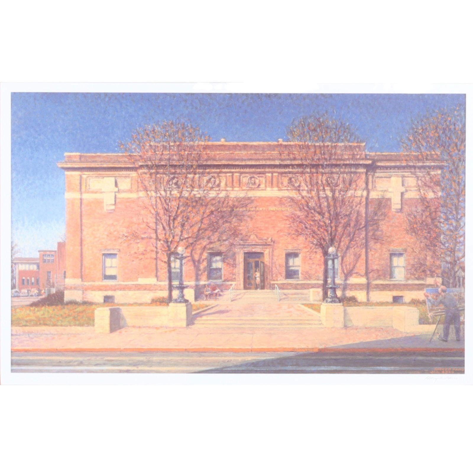 Harry Allen Davis, Indiana (1914-2006), John Herron Art Institute, 2000, offset lithograph: Harry Allen Davis Indiana (1914-2006) John Herron Art Institute, 2000 offset lithograph signed and dated lower right.