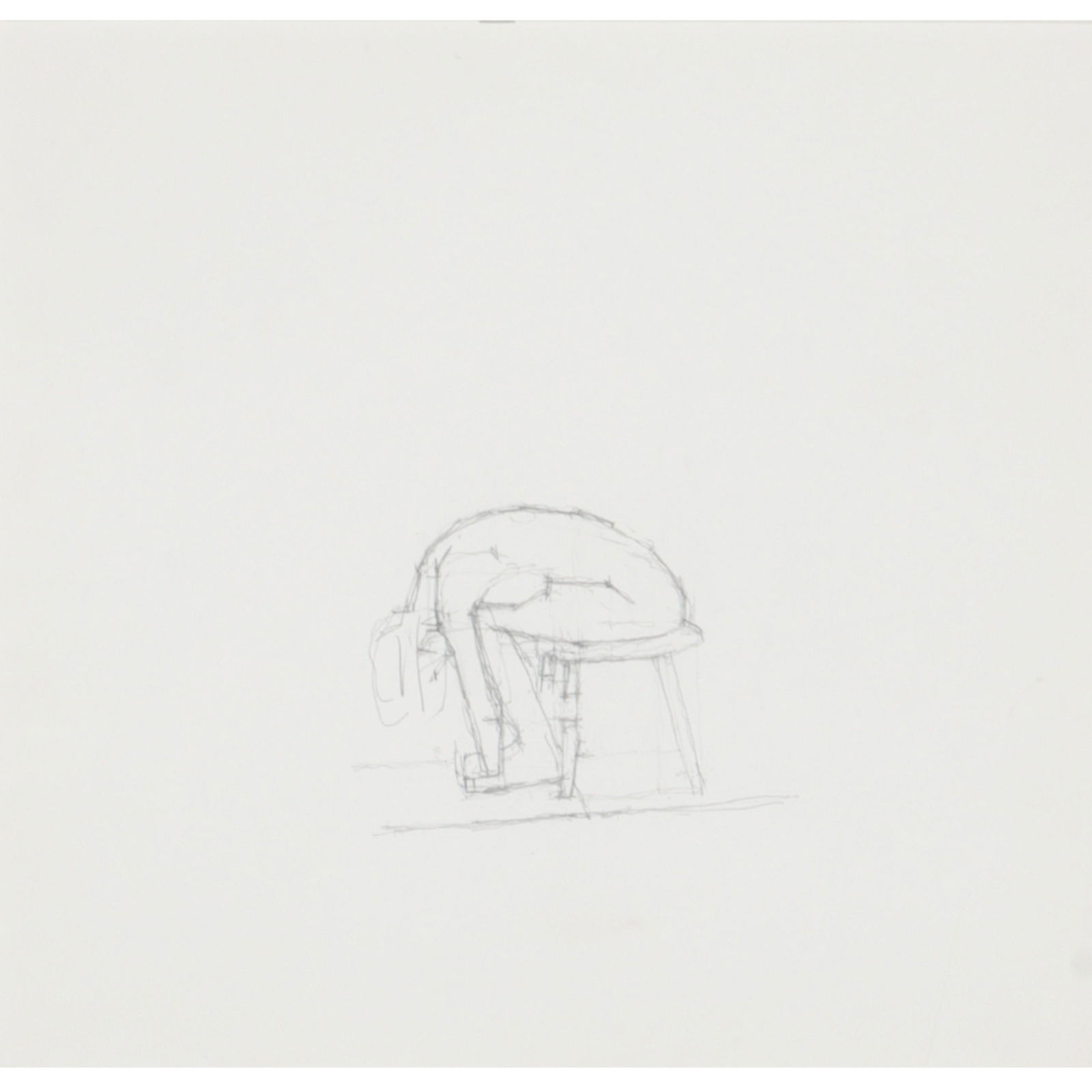 Euan Uglow, British (b.1932), Study for Curled Nude, graphite on paper, 11 1/2"H x 12"W (sight),: Euan Uglow British (b.1932) Study for Curled Nude graphite on paper Titled and signed verso. Provenance: Belloc Lowndes Fine Art, Chicago, IL. Biography from the Archives of askART: Euan Uglow was bor