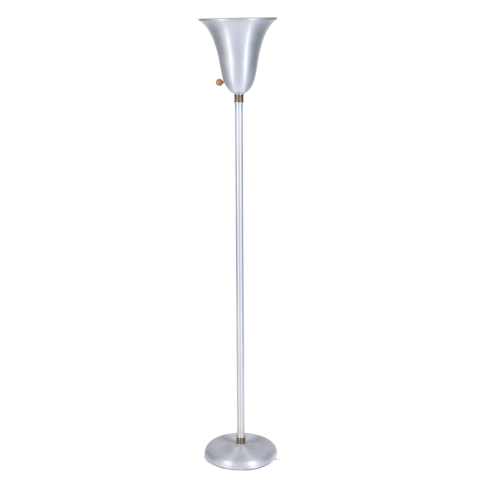 Russell Wright spun aluminum torchiere floor lamp. 64 1/8"H x 11"W (1 of 9)