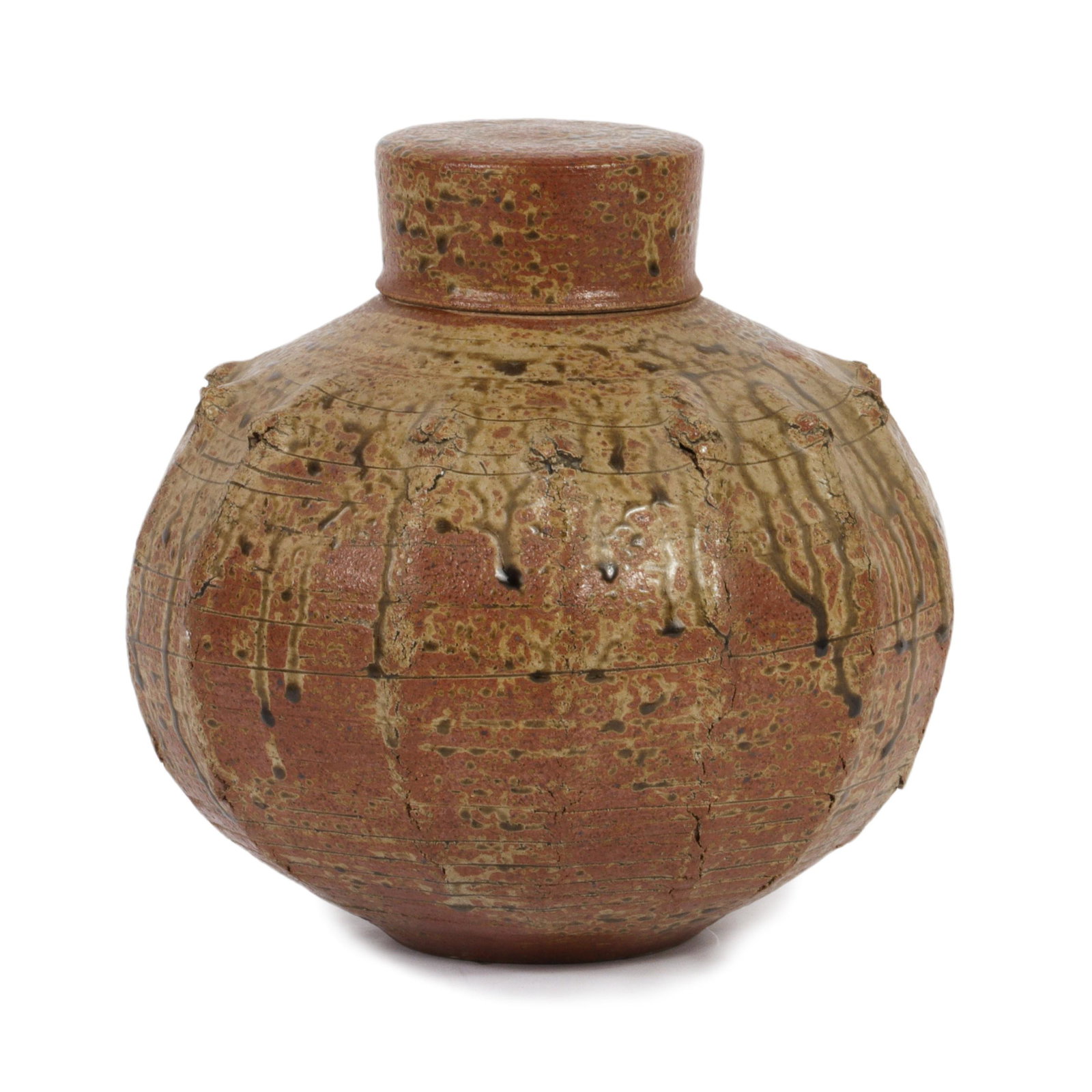 Richard "Dick" Hay, Indiana (1942-2020), untitled, ca. 1964-6, glazed stoneware with lid, 10 1/2"H x (1 of 3)