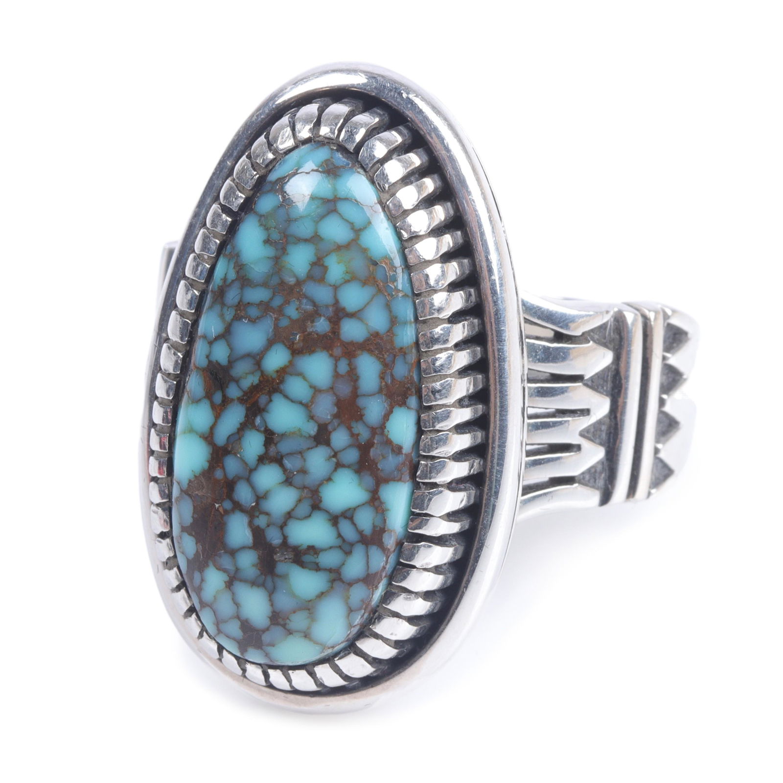 Jennifer Curtis Navajo Native American sterling silver and Nevada Candelaria Blue spiderweb (1 of 5)