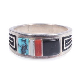 Outstanding Vintage Native American Navajo Kingman Turquoise & Mop Sterling Silver Tiurtle Ring Outstanding Vintage Native American Navajo Kingman Turquoise & Mop Sterling Silver Tiurtle Ring