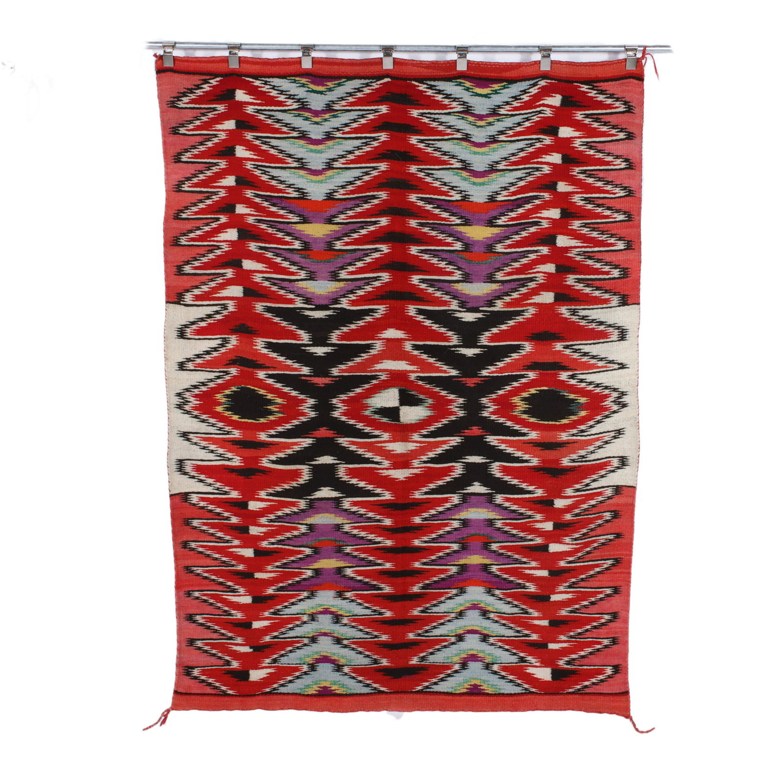 Large Navajo polychrome transitional serape blanket, Ca 1900-1910 61" x 87" (1 of 13)