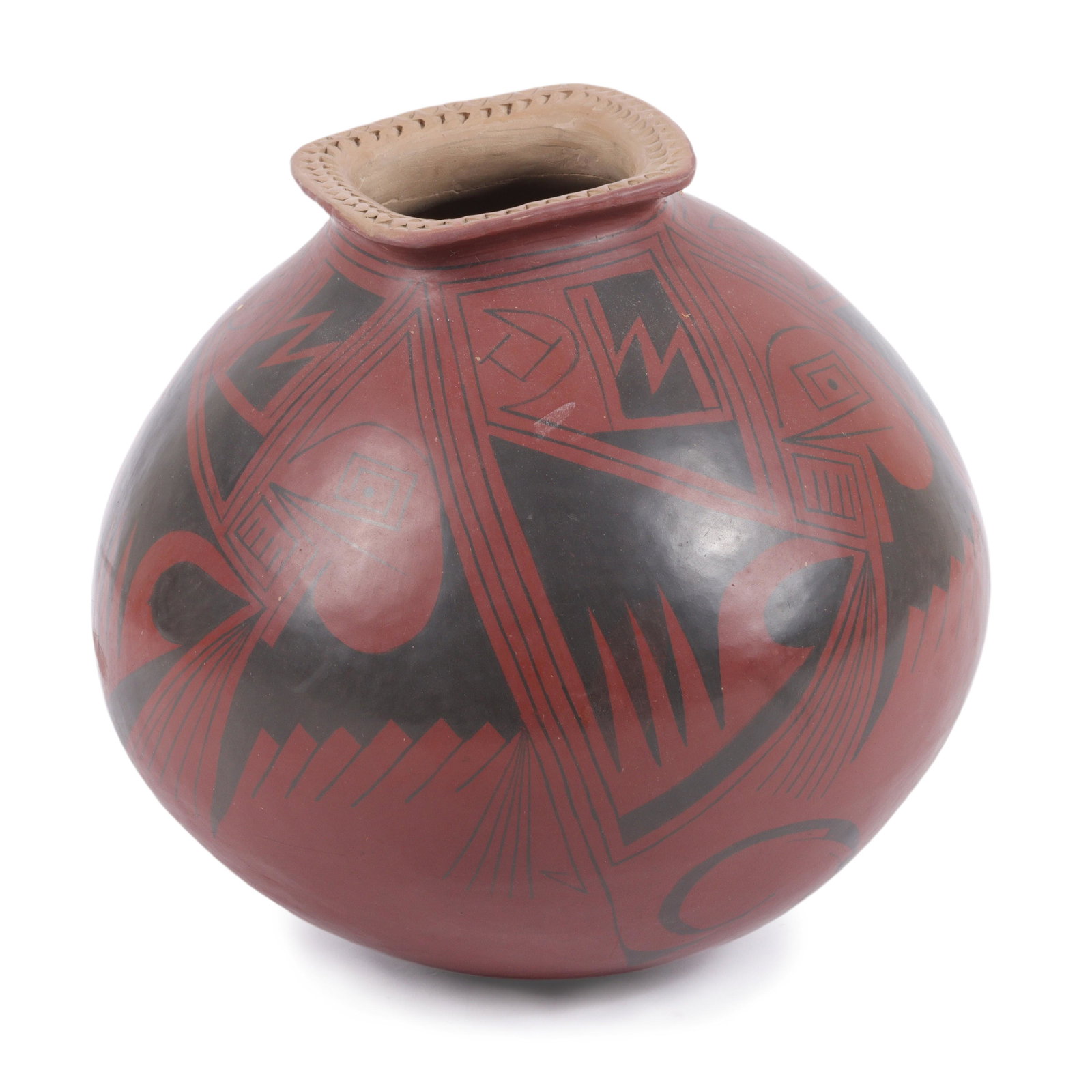Consolacion Quezada, Native American (Born 1933), Mata Ortiz style pottery, pottery olla with (1 of 8)